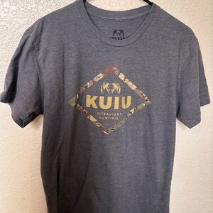 KUIU Charcoal Short-Sleeve Logo Tee with Camo Accent